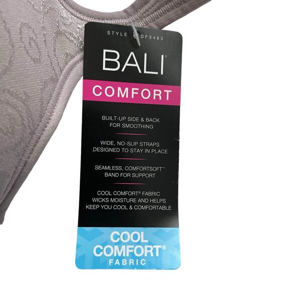 Bali Womens Comfort Revolution Wireless Bra Size 38D Gray Full Coverage DF3463 - Picture 14 of 15